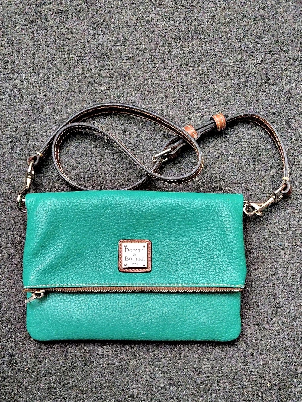 Dooney & Bourke Pebble Grain Foldover Zip Shoulder Bag